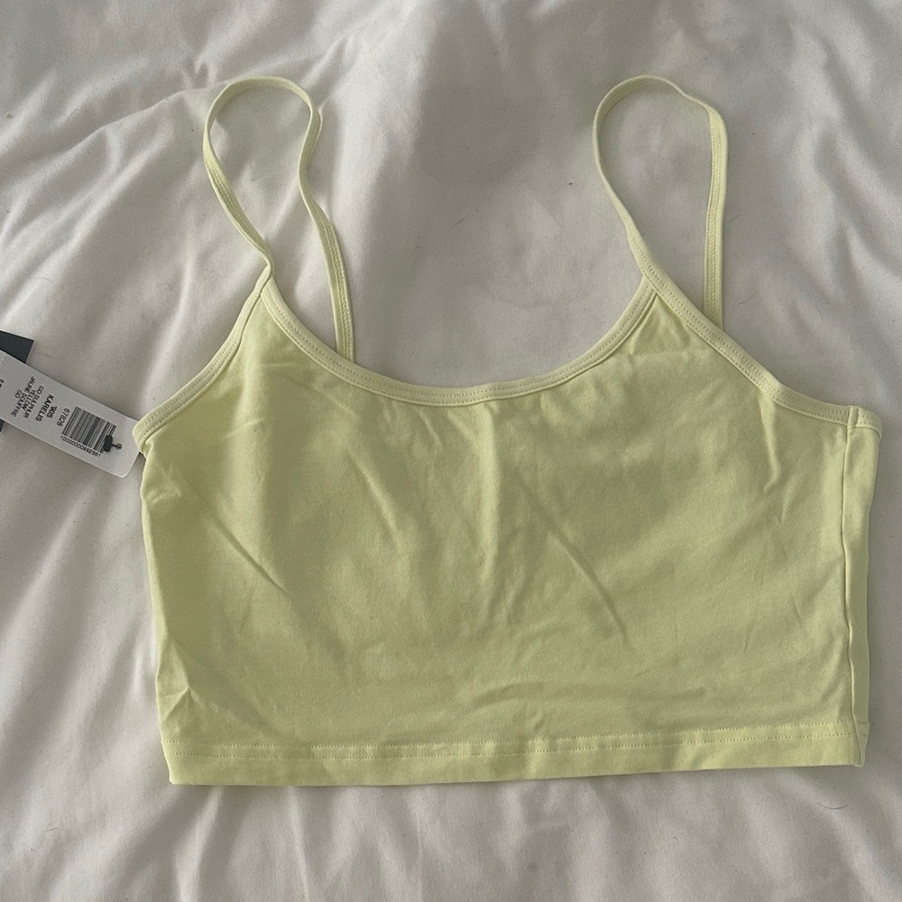 TNA 90s Karelis Sulphur Yellow Cami Crop Top